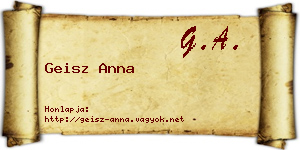 Geisz Anna névjegykártya